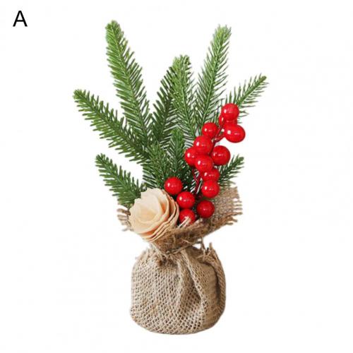 High Potted Christmas Tree Iron Wire Mini Christmas Tree Eye-catching Delicate 25cm Portable Potted Christmas Tree: A