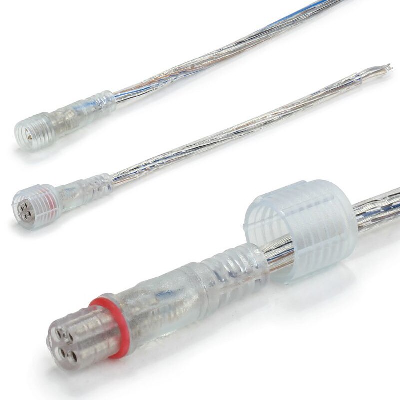 2 Pin 3 Pin 4 pin Waterproof Cable Transparent LED connector Male Female Plug For 5050 3528 SMD LED Strip Light