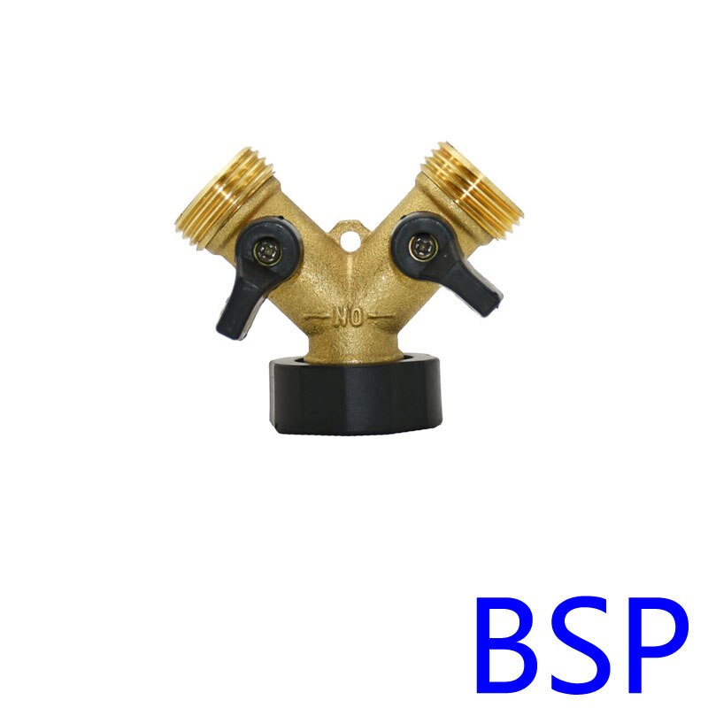 Válvula de riego ajustable para grifo de jardín, divisor de agua de 2 vías de latón hembra de 3/4 pulgadas, 3/4, 1 pieza: BSP