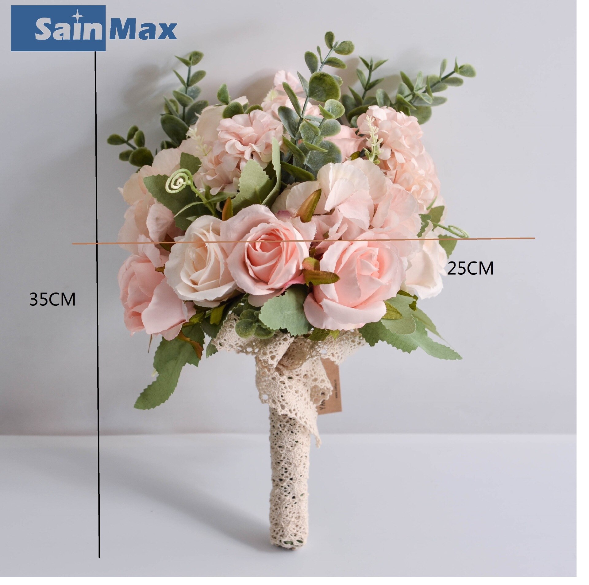 Sain Max mariage Bouquet mariée tenir des fleurs Rose fête mariage photographie fleur artificielle
