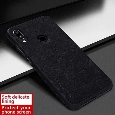 For Xiaomi Redmi Note 7 7S Pro 8 8t Case Flip Cover Nillkin Qin Luxury Leather Book Redmi Note7 NOTE 7 Pro Full Protective Bag: Redmi Note 7 / Black