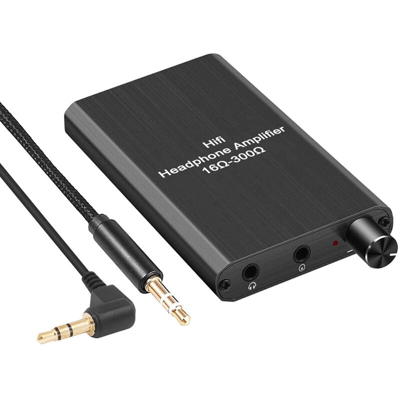 Draagbare hoofdtelefoonversterker met 3.5mm stereo-audio-uitgangen en lithiumbatterij, hoofdtelefoonversterker voor iphone, ipad en computers.: Default Title