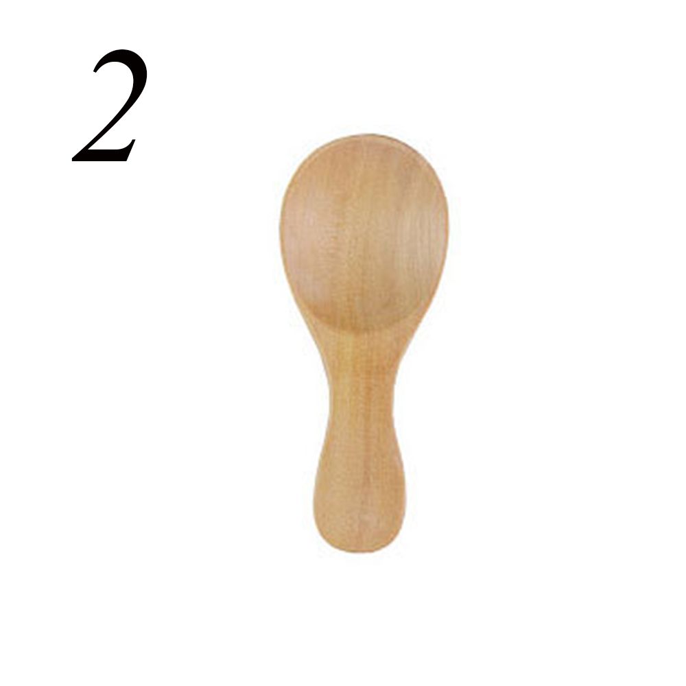 Small Mini Salt Wood Spoons Coffee Tea Sugar Spoon Natural Wooden Spoon Condiment Scoop Cooking Tools Flatware: 2