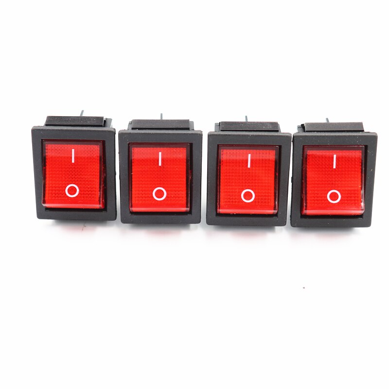 4Pcs 12V 220V switch KCD4 boat-shaped rocker power button 250V on-0ff With light Tumbler boat: 4PCS red / 220V