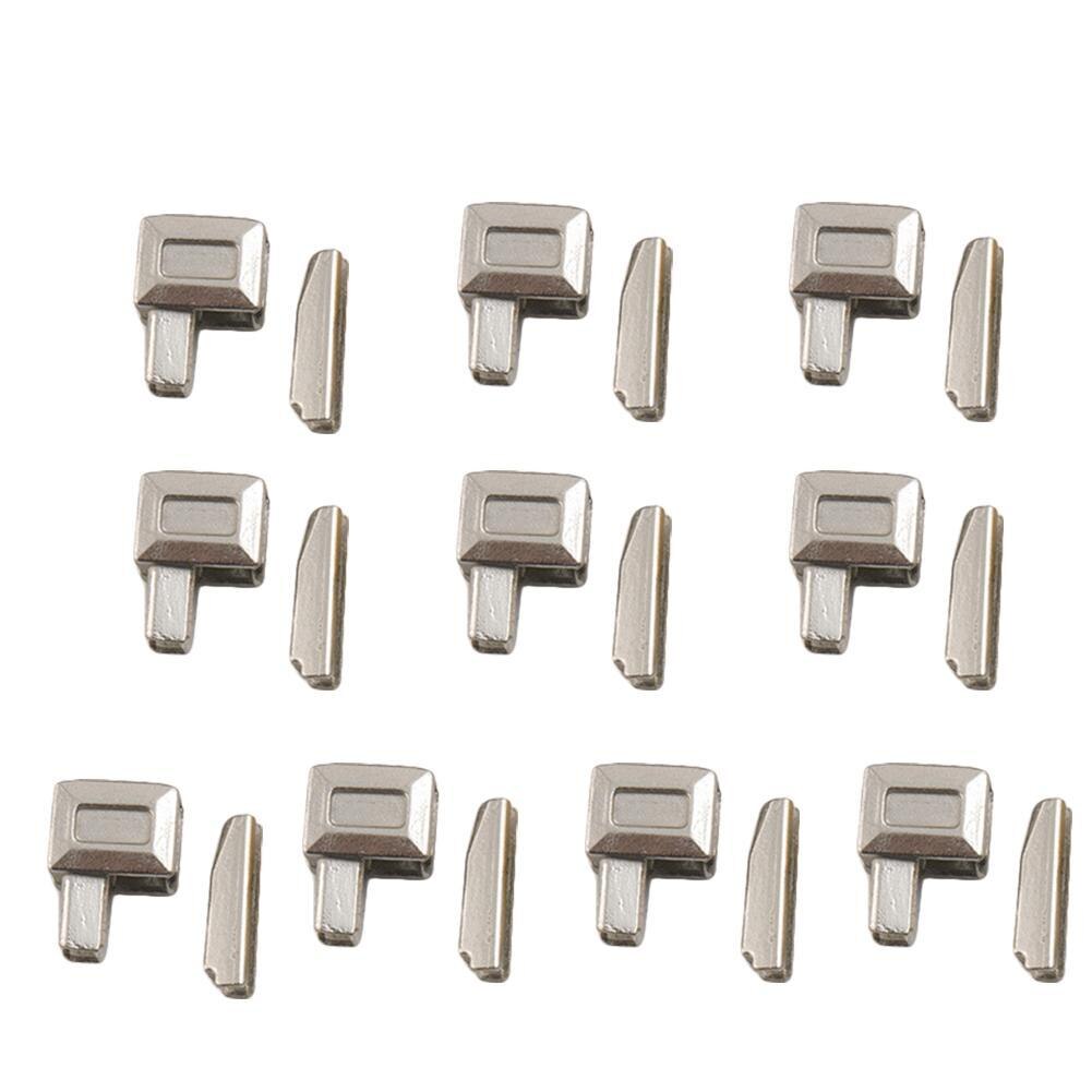 10 Set Metal Zipper Head Sliders Retainer Insertion Pin Zipper Top Stop Accessories Plug Zipper Repair Kit For Coat Home DIY