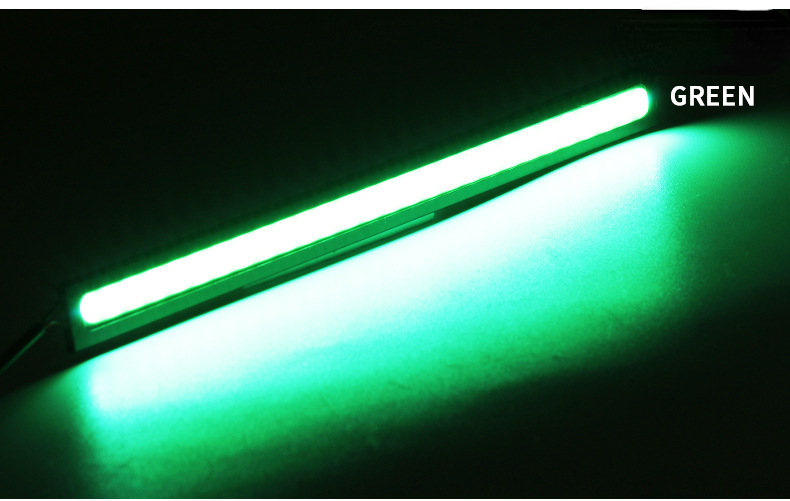 10PCS 17CM LED DRL Waterproof Driving Daytime Running Lights Strip 12V COB LED Car Aluminum Stripes Lights: green