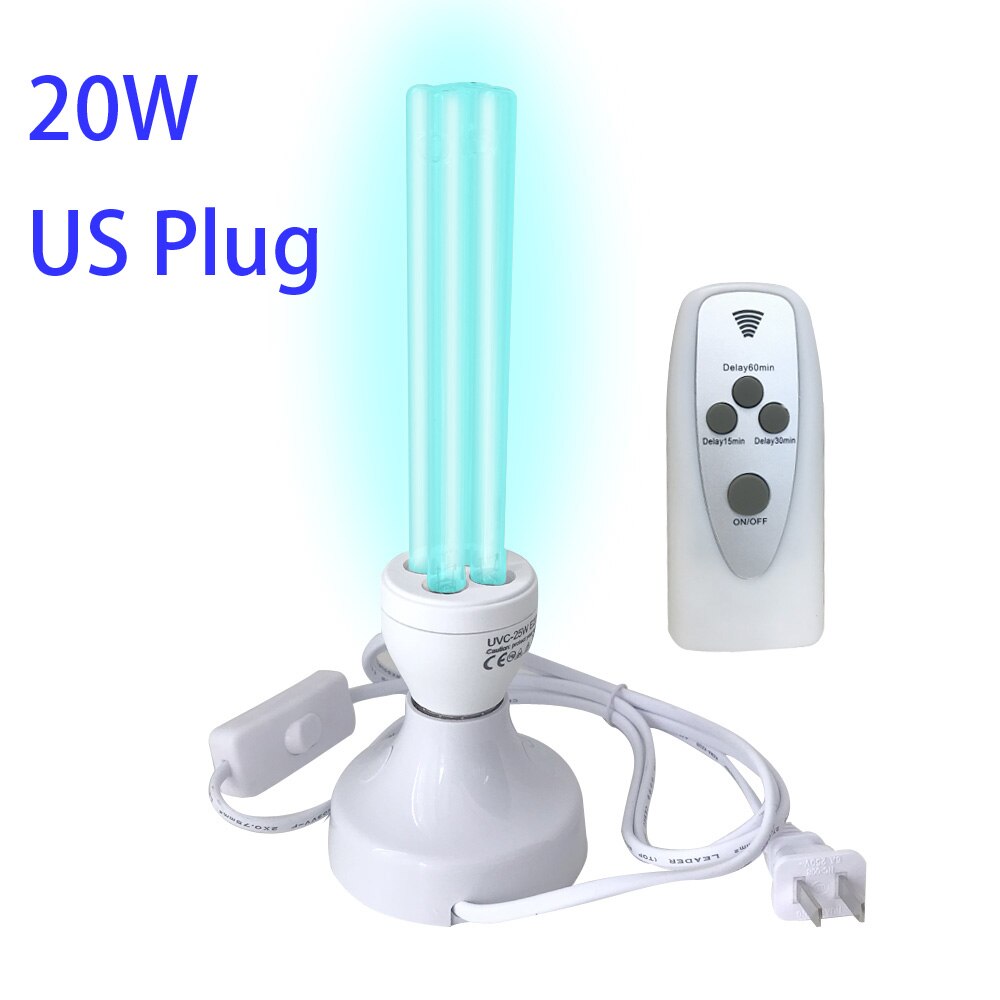 Ultraviolet led micro ozon desinfectielamp buislamp ultraviolette lampen + lamphouder us eu stekker 15w 20w e27 kwarts uv-licht