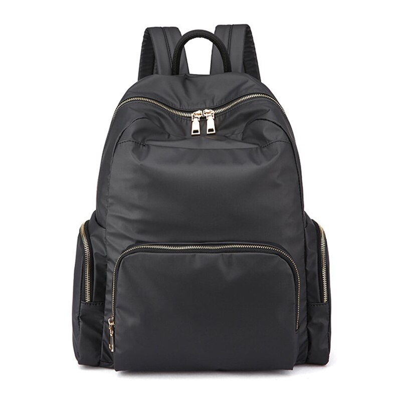 Rugzak dames rugzak dames schoudertas effen kleur schooltas voor tienermeisjes dames reistas rugzak: Zwart