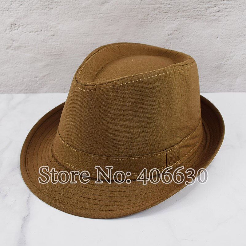 Black Fedora Hats For Men Chapeu Masculino Panama White Trilby Jazz Caps Gangster Hats MEDB003: brown