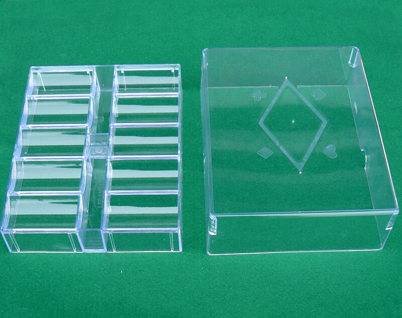 1pc Poker Chip Box Capacity 200pc for Dia.4cm Clear Holder with Lid