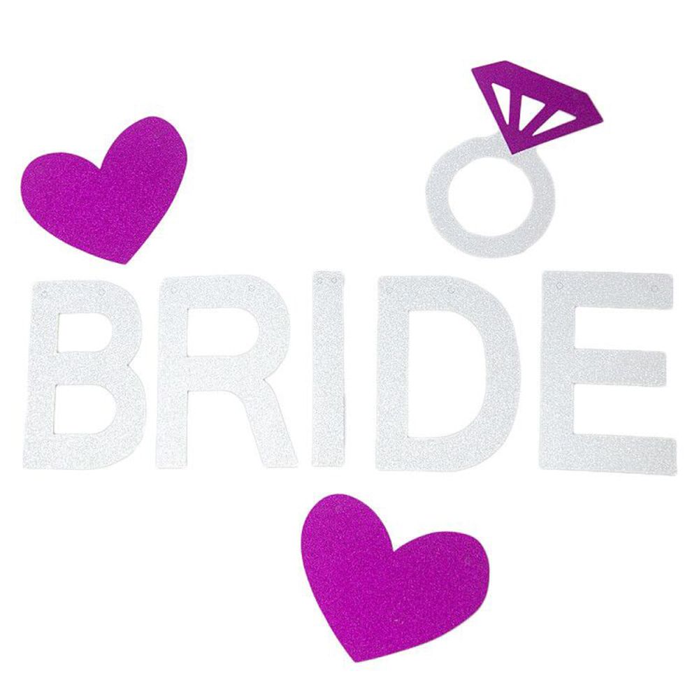 Pink Glitter Paper Banner Bride To Be Letter Flags Garland Banners Bachelorette Party Decoration DIY Wedding Accessories