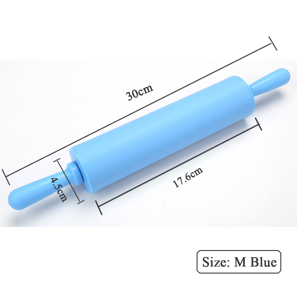 EPASUN Kleine Size non-stick Siliconen Fondant Rolling Pin Fondant Taart Deeg Roller Decorating Cake Roller Ambachten Bakken Tool: 8 M Blue