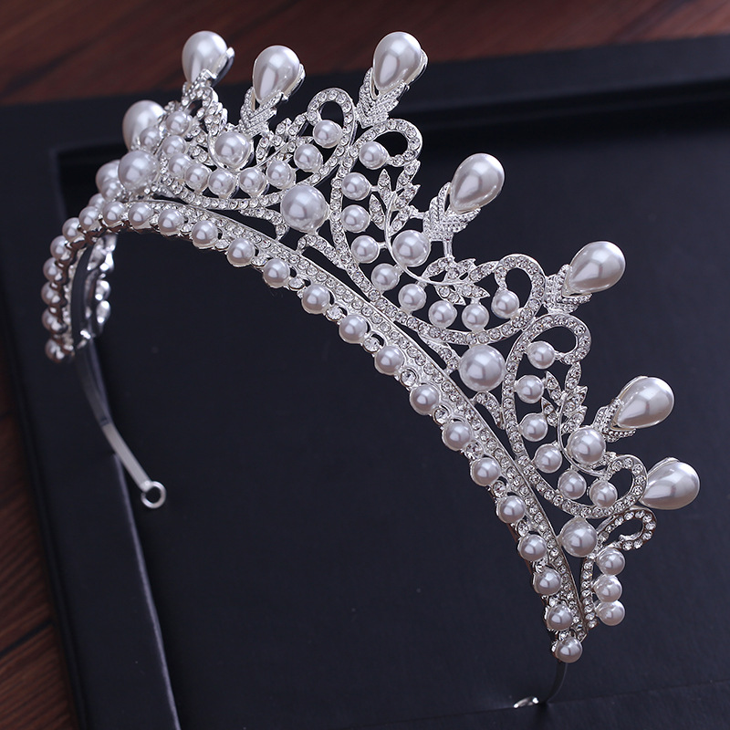 Diadèmes et couronnes de luxe CZ perle princesse Pageant fiançailles accessoires de cheveux de mariage pour bijoux de mariée brillant couronne de cristal