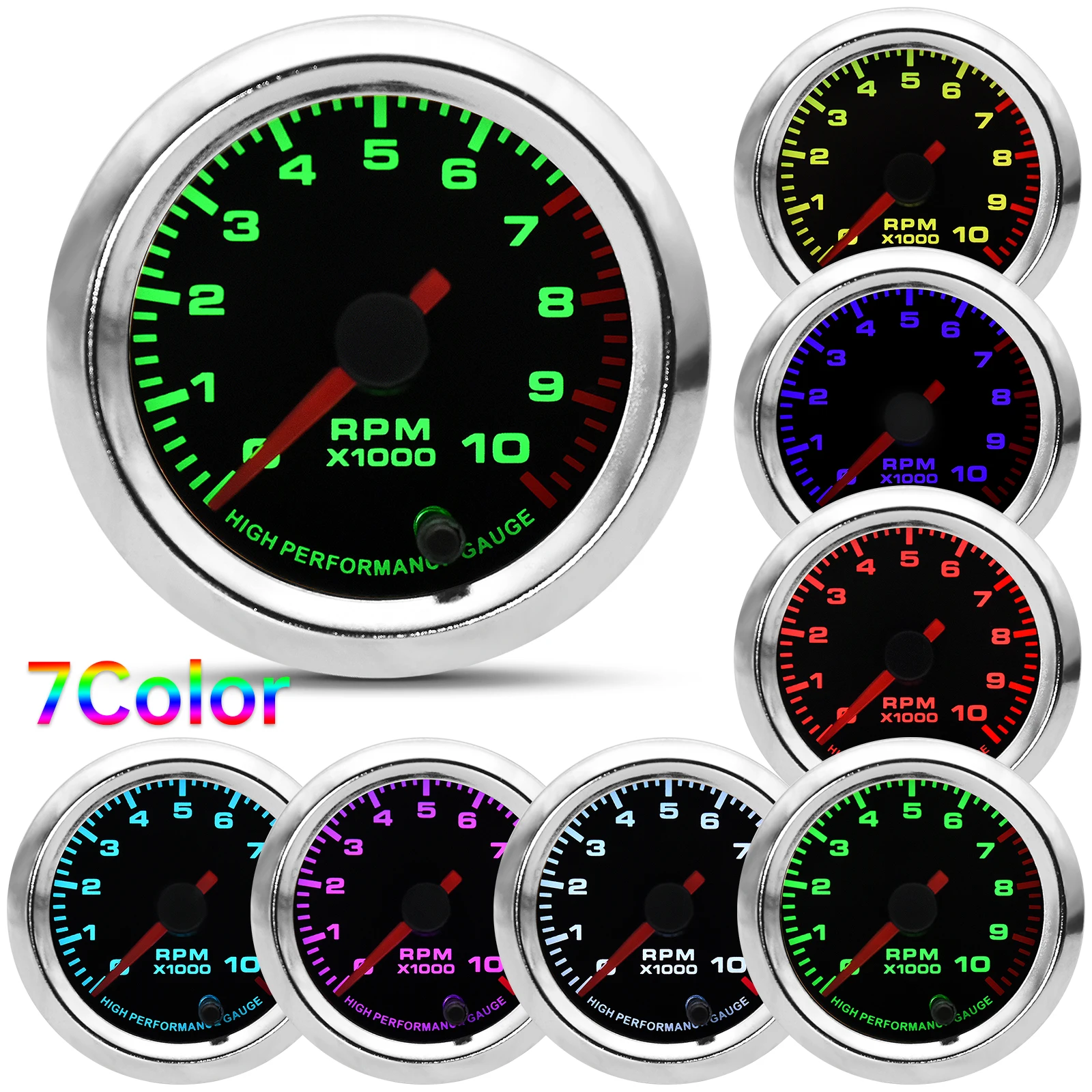 52mm Auto Tacho Meter PRM Öl Press Gauge Luft Kraftstoff Verhältnis Boost Spannung EGT Gauge Wasser Temp Öl Temp meter 7 Farbe Hintergrundbeleuchtung