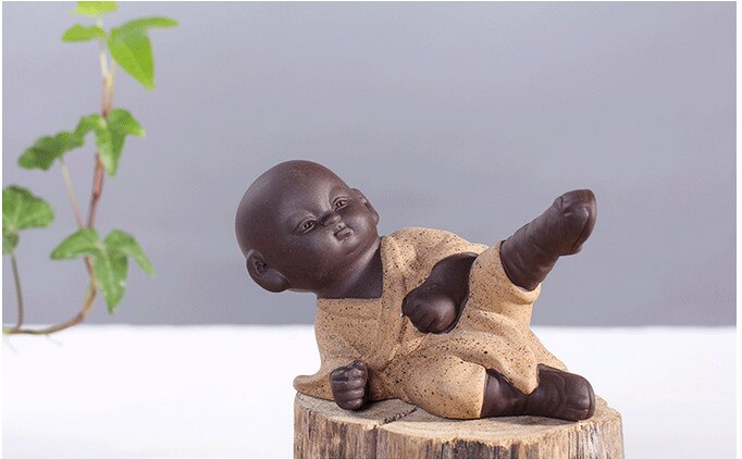 Thé d'argile pourpre jouet pour animaux de compagnie à la main Maitreya bouddhiste moine sable thé ensemble pour cuisine thé accessoires chinois thé outils en céramique