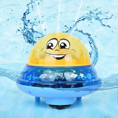 Giocattoli da balena da bagno palla per irrigatore a induzione elettrica per bambini con musica leggera spruzzo d'acqua palla da gioco giocattolo da bagno per bambini elettrico: yellow with base