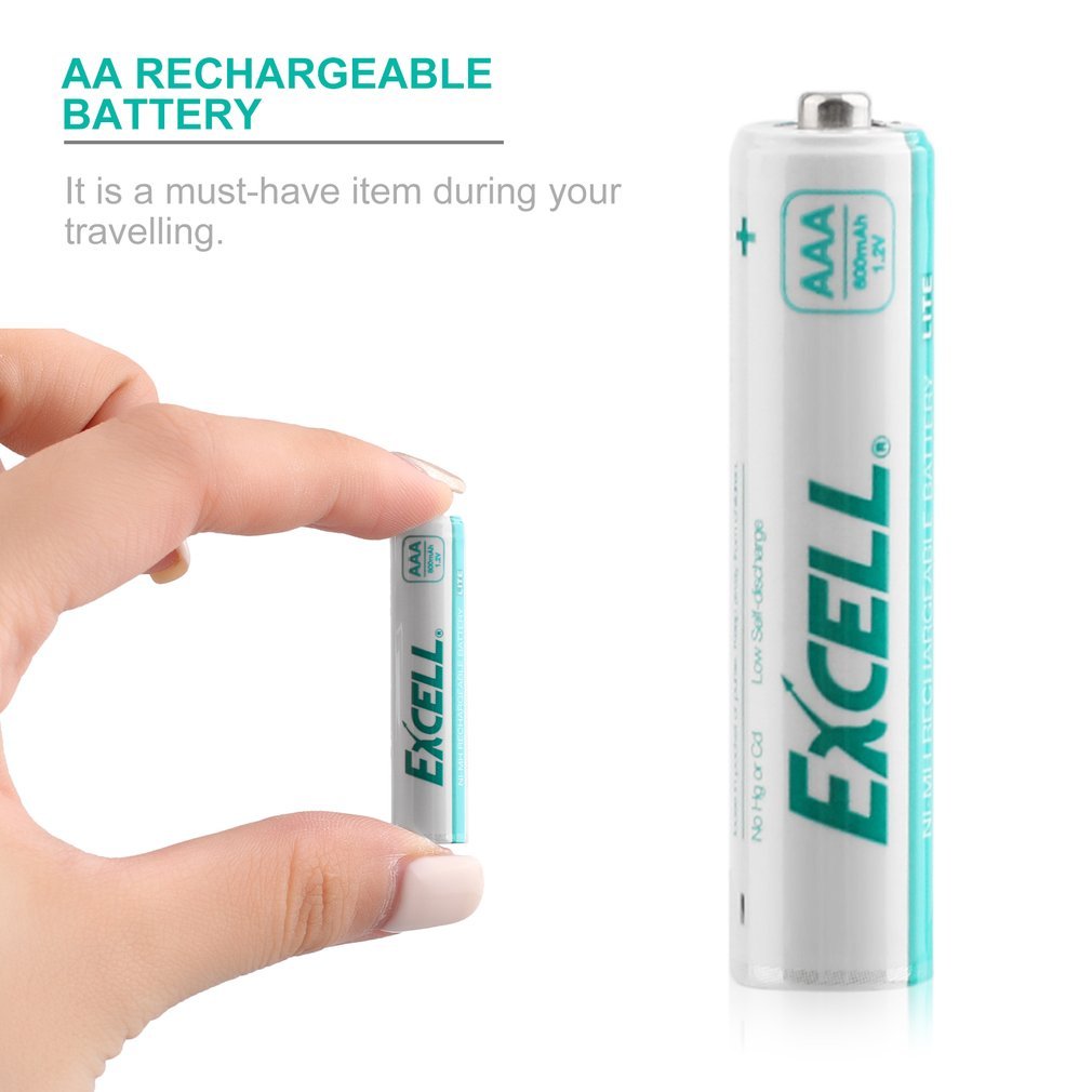 2PCS EXCELL AA Rechargeable Battery 1.2V 2400mAH AA Ni-MH Durable Low Self Discharge Precharged Rechargeable Batteries