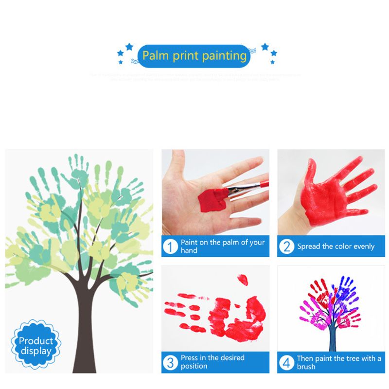 30Ml Vinger Verf 6 Kleuren Set Wasbare Kids Vinger Verf Levert Cadeau Voor Kinderen