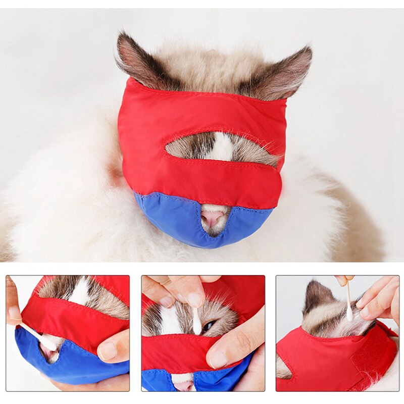 Cat Anti Bite Mask Puppy Bath Beauty Grooming Supplies Cat Grooming Muzzle Prevent Biting Scratching Pet Calming Mouth Cover #