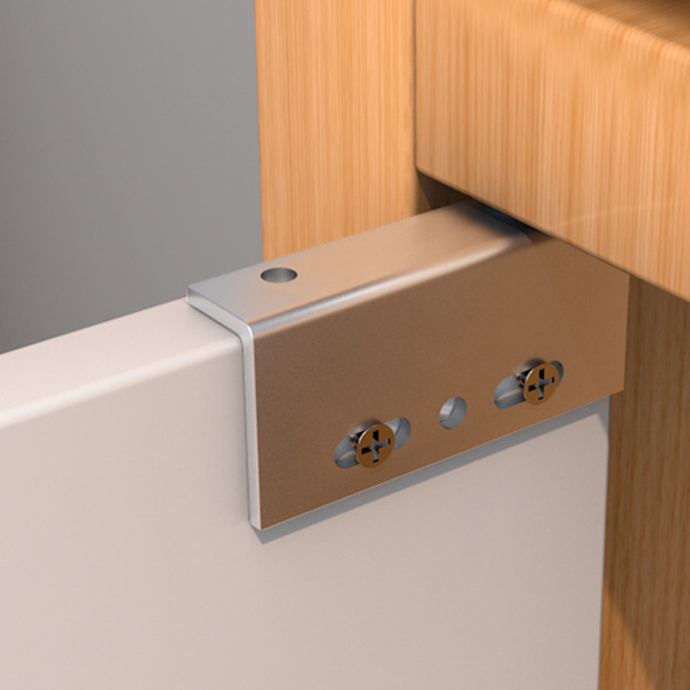 Jeu de charnières pivotantes à Angle droit en fer, pour portes en bois, Installation d'armoires de meubles avec vis, couvercles en plastique