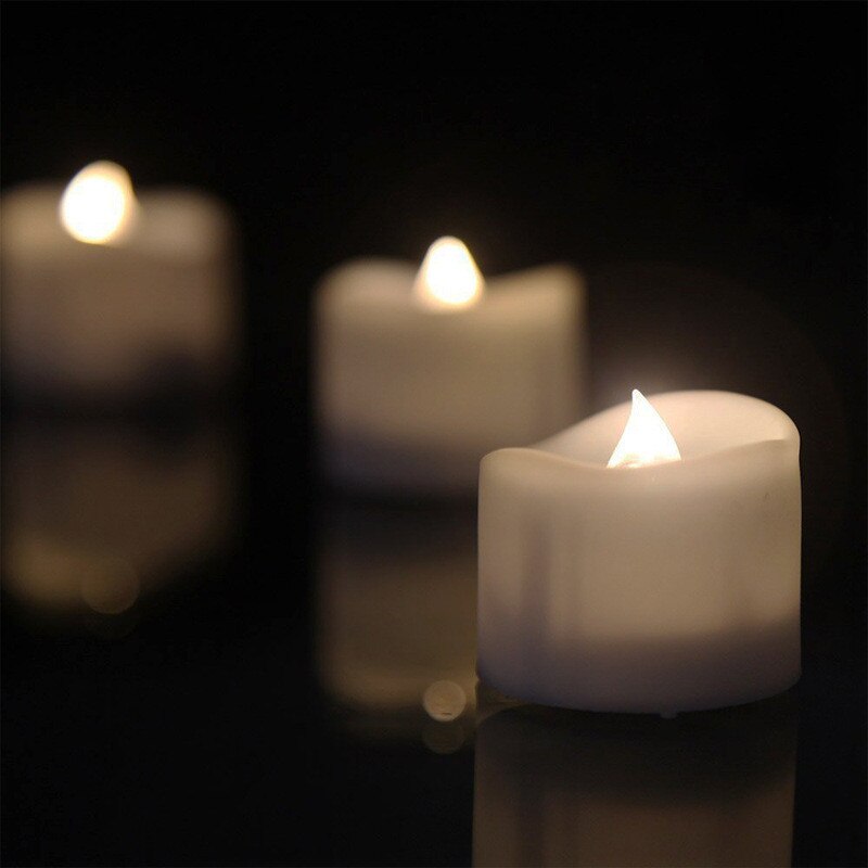 12pcs/lot Yellow Amber LED Candles with Timer,Tea Lights with Timer,Timer Tealight For Halloween: warm white timer