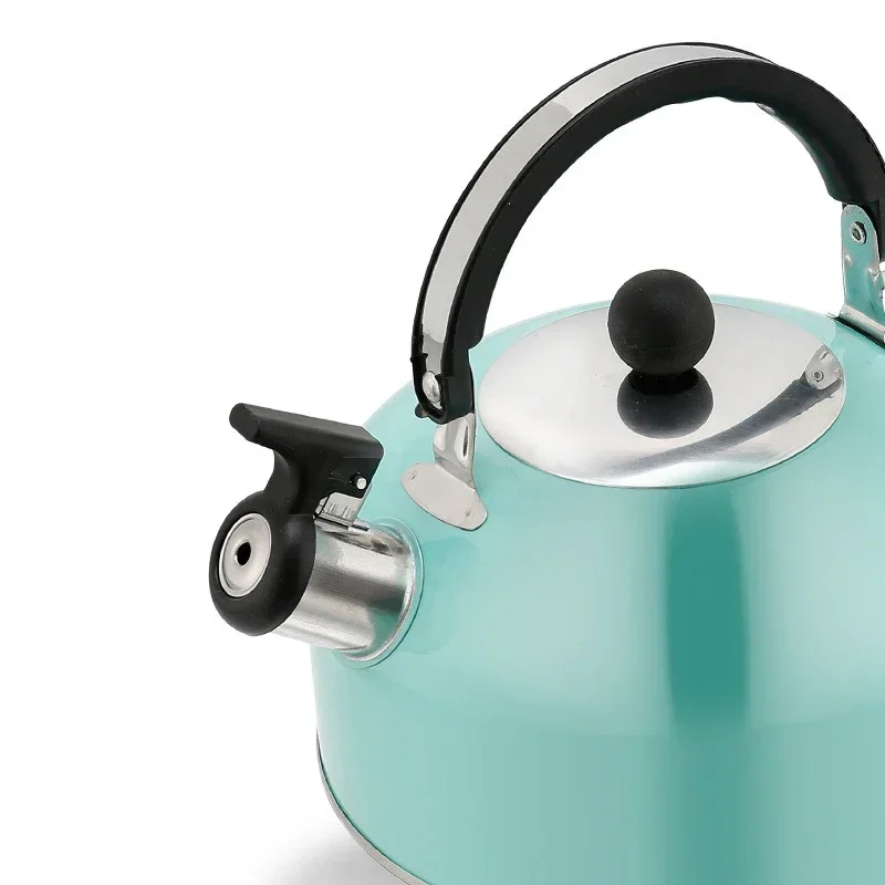 Stainless Steel Teapot Induction Cooker Heating Water Kettles Whistling Teapot for Travelling Camping Kettle Ergonomic Handle