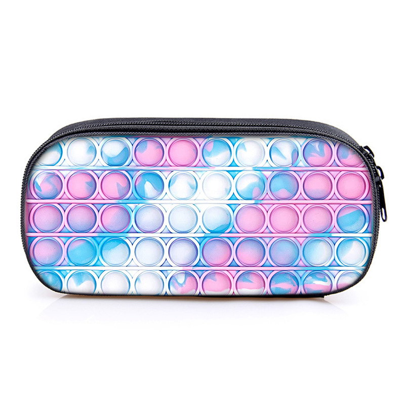 Push pop it fidget Pencil Bag Canvas Contrast Colorful Pencil Case Stationery Storage Bag Organizer for Students: Light Yellow