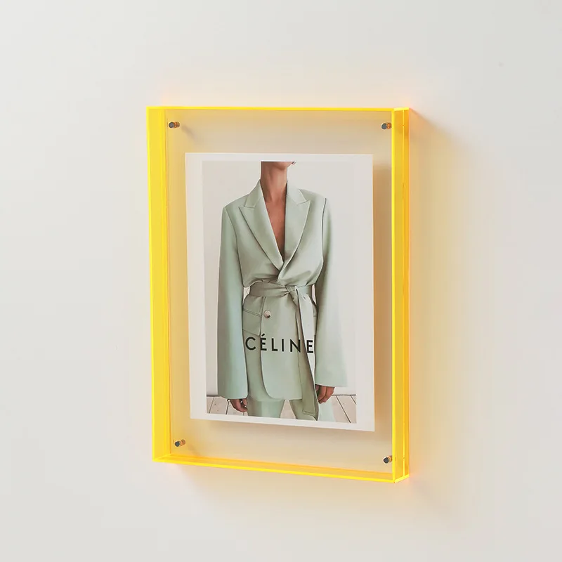 Moldura de foto transparente dupla face acrílica, montagem de pôster suspenso, moldura de parede, decoração criativa de quarto: 4XL / Verde