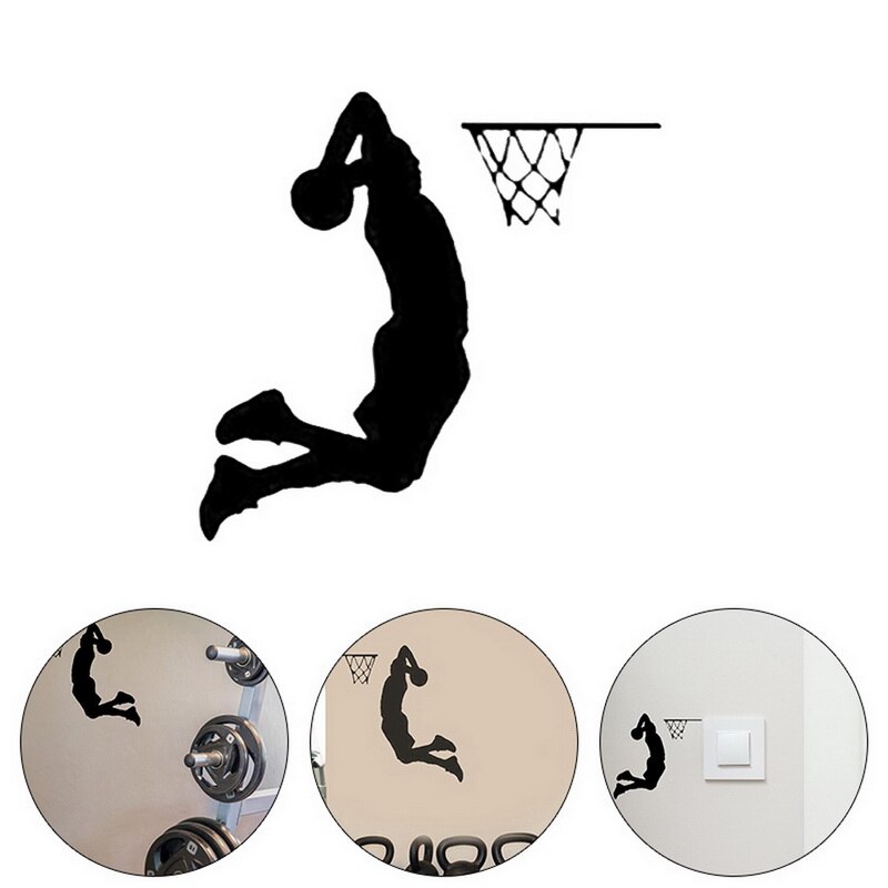 dessin animé joueur de basket-ball Dunk autocollant mural pour la maison décorative salon décoration murale Stickers interrupteur autocollants