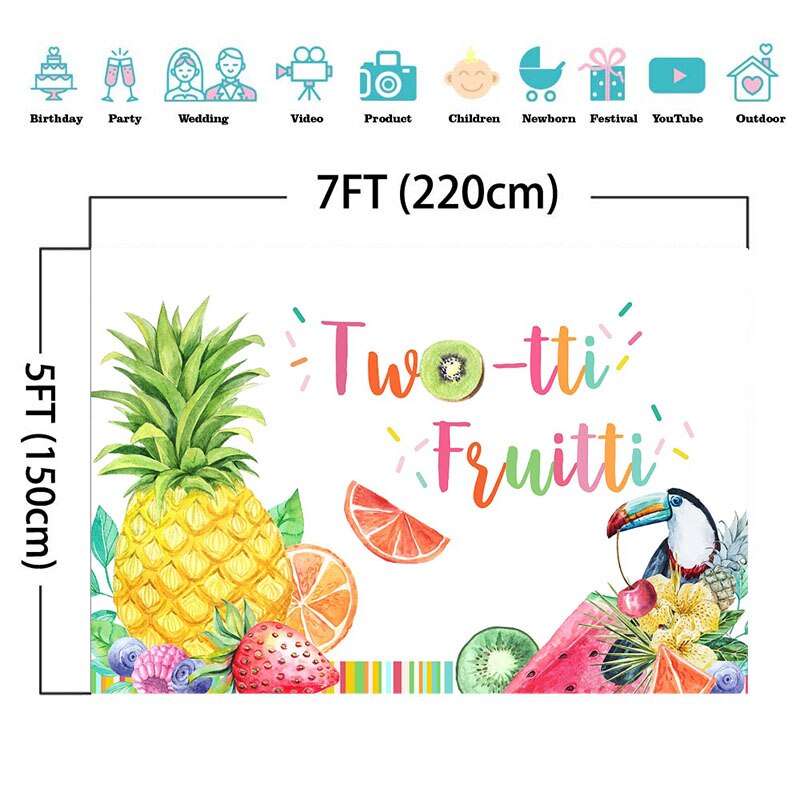 Twotti Frutti Geburtstag Hintergrund Sommer Obst Geburtstag Party Foto Hintergrund Zwei-tti Frutti Mädchen Geburtstag Dekorationen Kulissen
