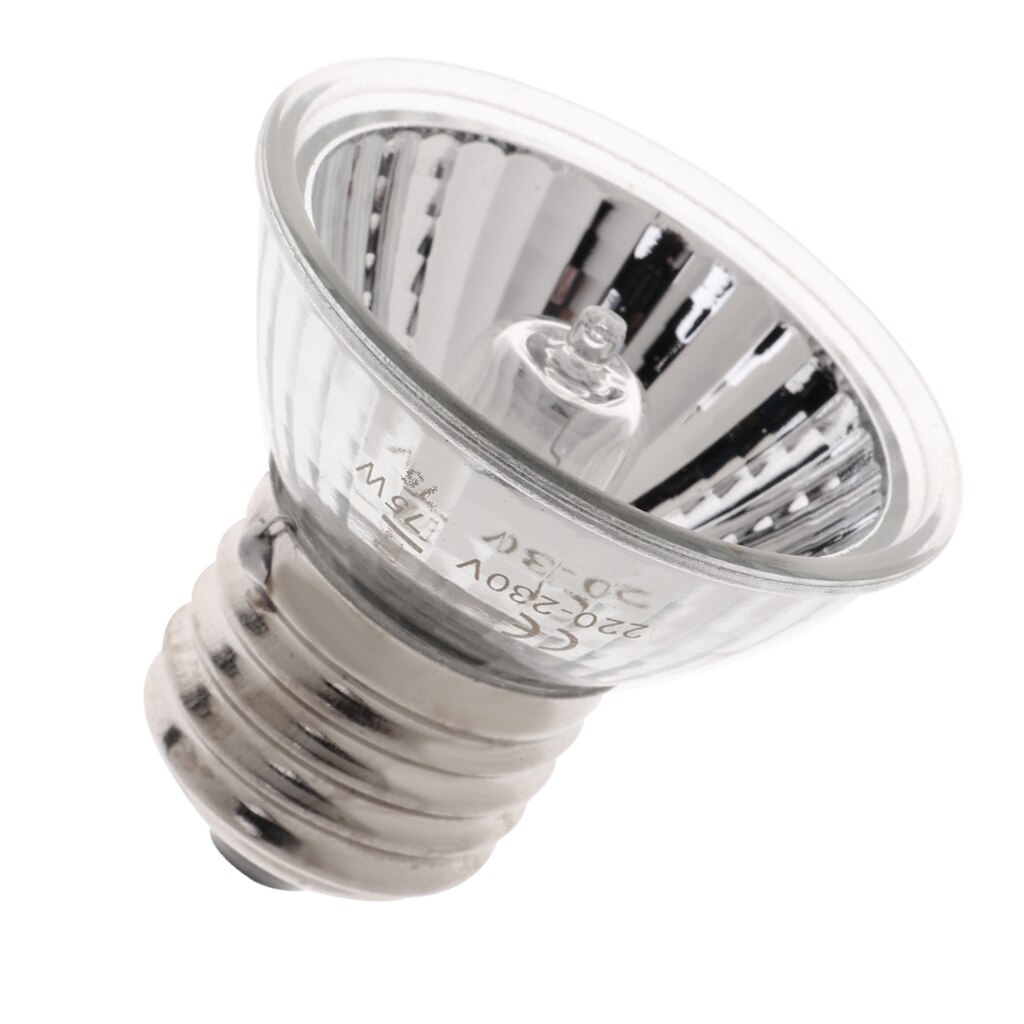 Reptile E27 220V 25/50/75W Heater Lamp Halogen Light Basking Lamp Bulb UVA UVB