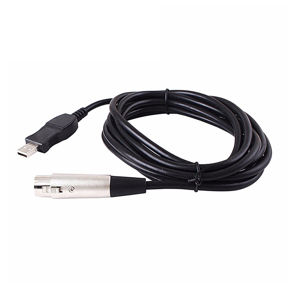 2.8m USB Microphone Cable USB to XLR Female Microphone Cable Cord Adapter Computer Connecting Conversion Line MIC Link Cable