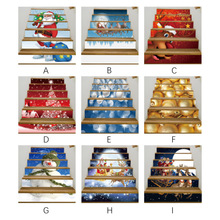 productos populares Navidad 3D simulación escalera pegatina impermeable pared pegatina DIY decoración del hogar herramienta de H