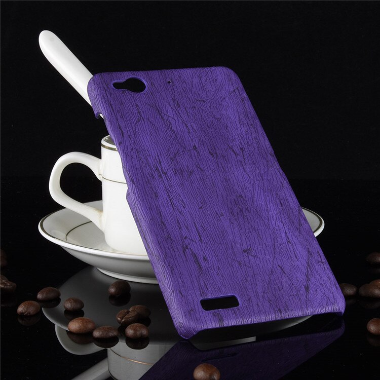 For ZTE nubia My Prague Case 5.2 inch PU Wood Leather grain mobile holster For ZTE Nubia My Prague shell phone bag cover: purple