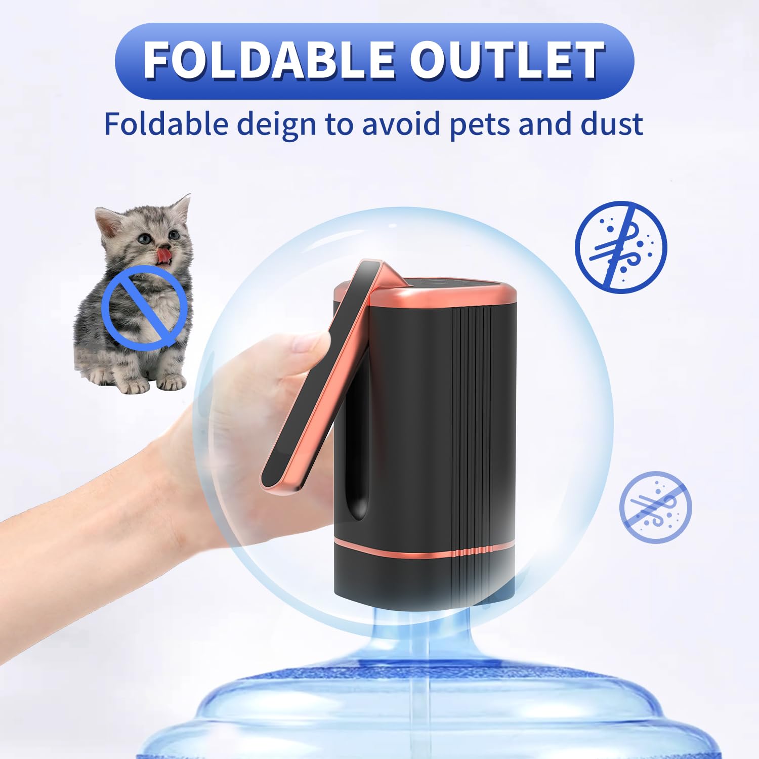 Wasserspender-Flaschenpumpe, elektrische Wasserpumpe für universelle Flaschen von 2–5 Gallonen, tragbarer Trinkwasserspender mit USB-Aufladung