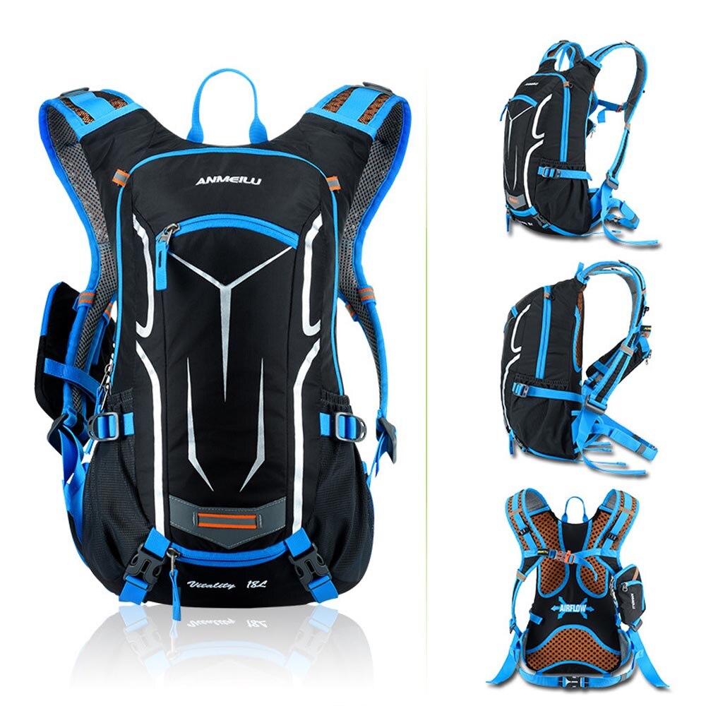 ANMEILU 18L Klettern Rucksack Radfahren Rucksack Männer Frauen draussen Sport Tasche Wasserdichte Camping Wandern Rucksack mit Regen Abdeckung: Blau