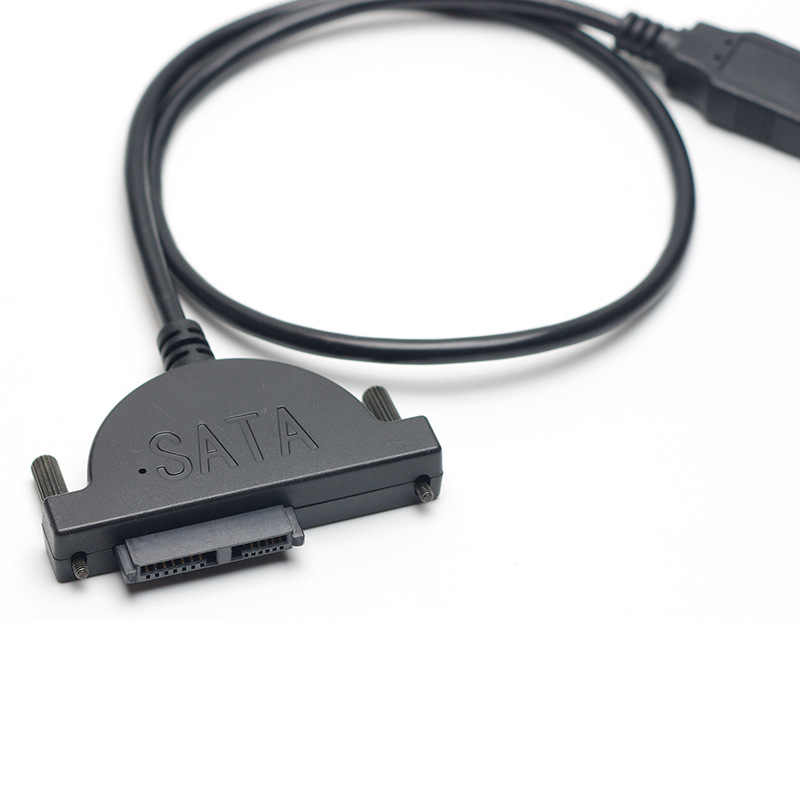 Câble USB 2.0 vers SATA 7 + 6 broches, cordon de lecteur CD/DVD-ROM, adaptateur de pilote optique, câble de transfert de données pour PC portable et ordinateur portable