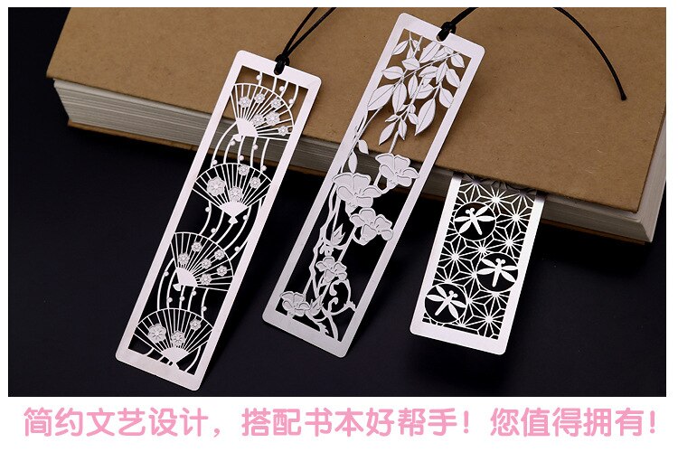 1pcs Metal art exquisite bookmarks Cute literary boutique stationery reading good good helper