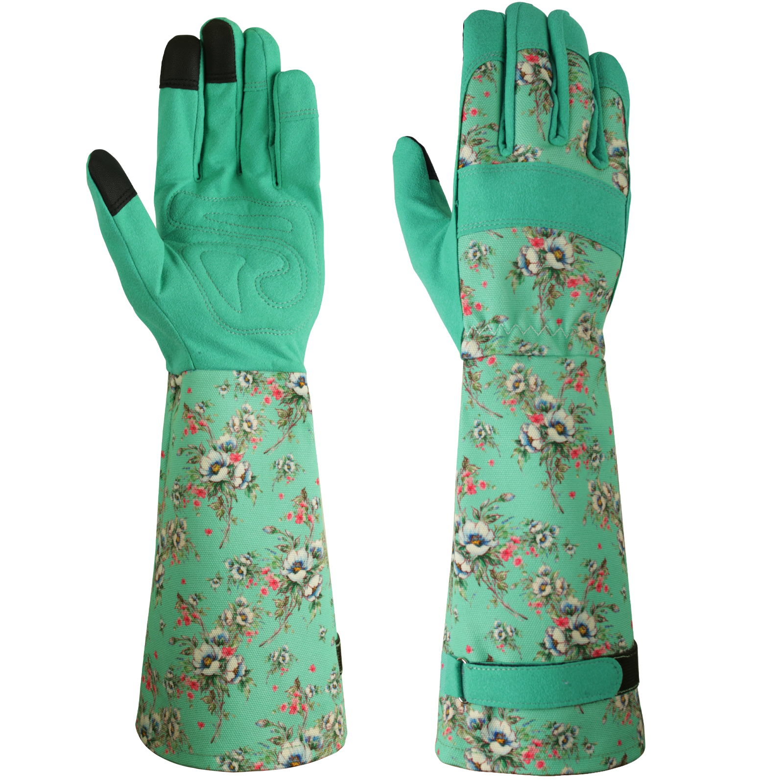 Gardening Gloves for Women Breathable Long Garden Gloves with Grip Thorn-Proof Leather Work Gardening Gloves: green
