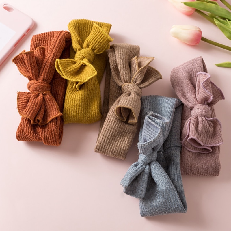 Bandeau pour -né, pour bébé, pour bébé, fille et garçon, bandeau Turban solide, souple, 1-4T
