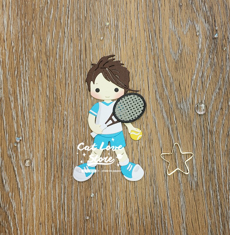 Tennis Men Women Players Metal Cutting Dies Scrapbooking Stencil Die Cuts Card Making DIY Craft Embossing Dies For