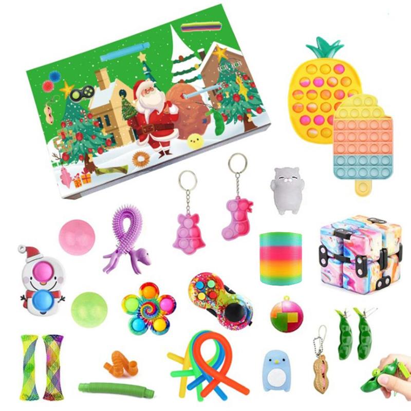 Anti-stress Sensory Toy Set Advent Calendar Christmas Countdown Calendar Blind Box 24 Days Countdown Decompression Toys: type 2