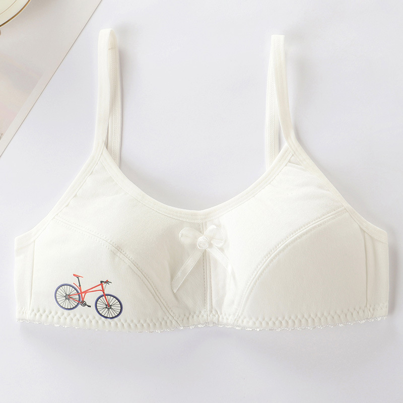 Girls Bra Teenager Breathable Underwear Cotton Training Bras Tops Crop Teens For Girls Kids Crop Tops: white