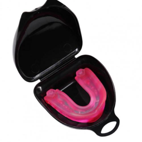 1Pc Tanden Protector Mouth Guard Beschermende Brace Voor Volwassenen Basketbal Boksen: Pink B