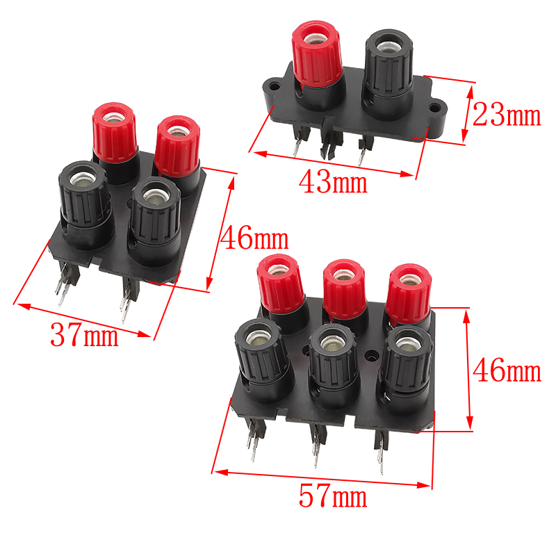 WP 2 4 6 Pole External Audio Jack 4mm Banana Socket Connector Speaker Amplifier Screw Post Terminal Block Straight/Bend Pin