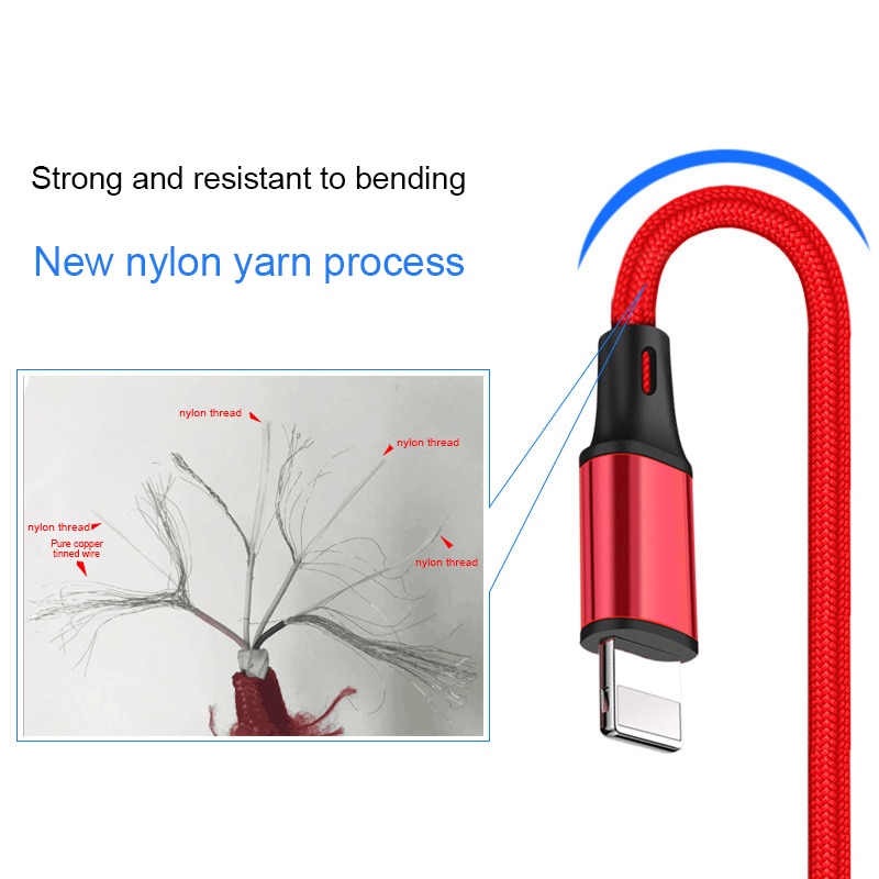50cm 1m 2m 3m data usb lader hurtigkabel for iphone xs max x  xr 5 s 6s 6 7 8 pluss ipad mimi origin telefon kort lang ledning lading