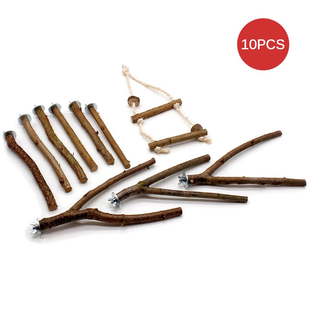 10pcs Parrot Bird Stand Bar Stand Swing Parrot Sta... - Grandado