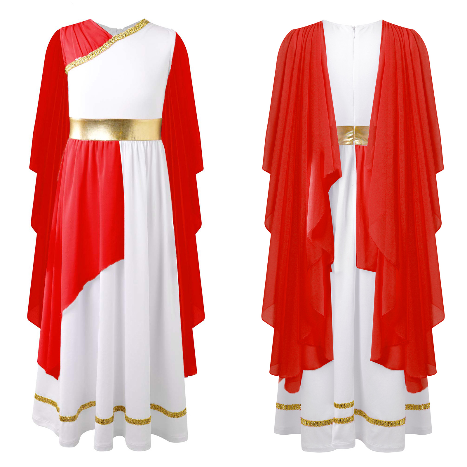 Athena-kostume til piger, græsk prinsessekjole, oldgræsk romersk toga med laurbærblad, hovedbeklædning, halloween, karneval, cosplay-sæt: Xxl / Sort