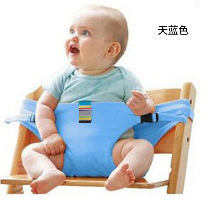 Baby spisebælte børnesæde stol sikkerhedssele kan sidde sæde udendørs rejse høj stol voksende sikkerhedssele baby bilsæde baby ting: Blå