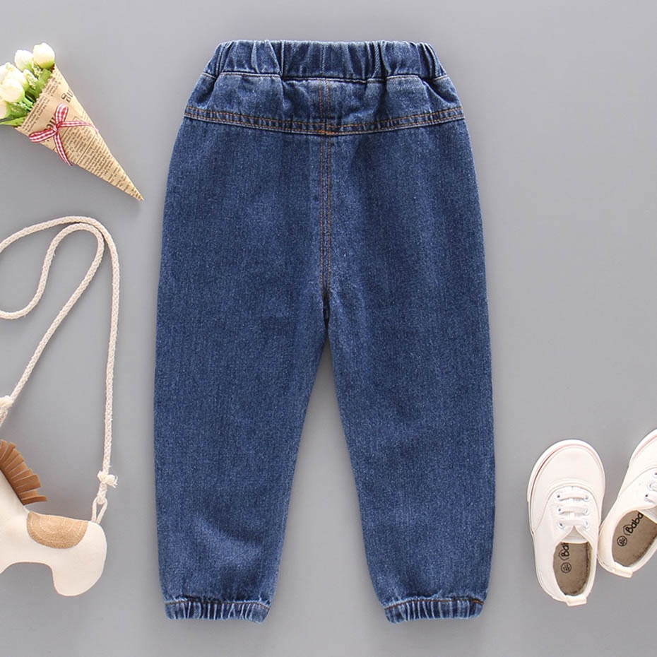 Pantalones vaqueros para niñas de Color sólido, pantalones vaqueros para niñas de primavera y otoño, ropa de estilo informal para niñas